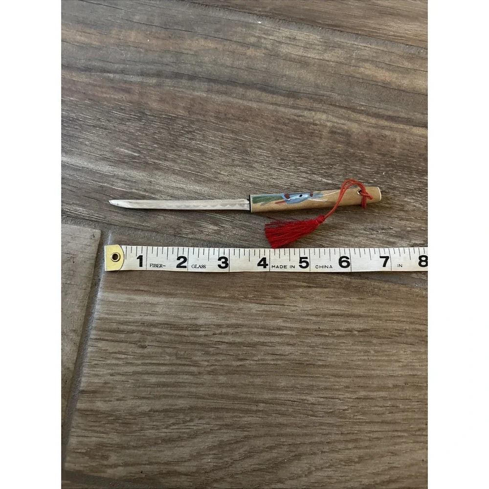 Vintage 1950s Japan Souvenir Letter Opener Katana Hand Painted 9.375
